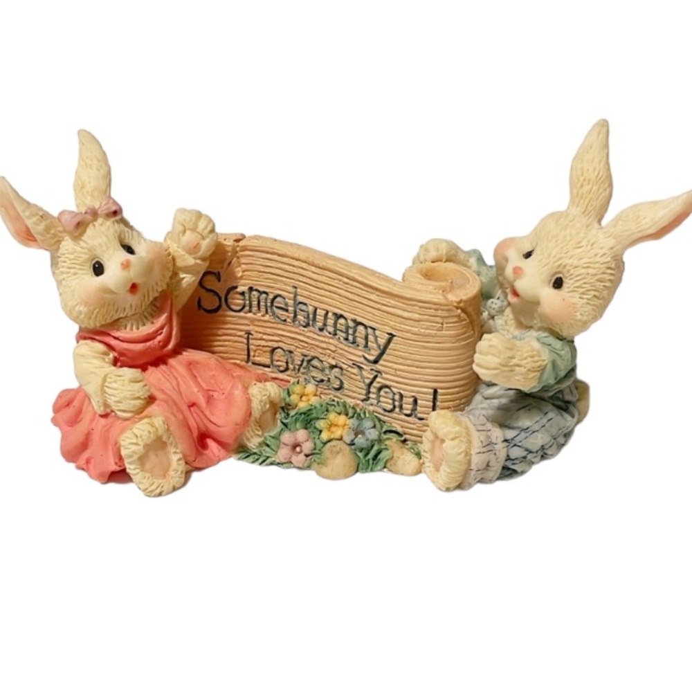 Vintage Carlton Cards “somebunny loves you” rabbit figurine